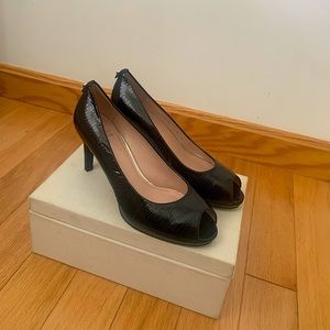 Stuart Weitzman black open toe heels
